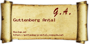 Guttenberg Antal névjegykártya